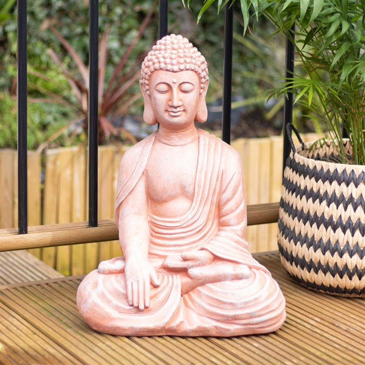 Terracotta Effect 52cm Sitting Garden Buddha Terracotta Effect 52cm Sitting Garden Buddha - Image 6