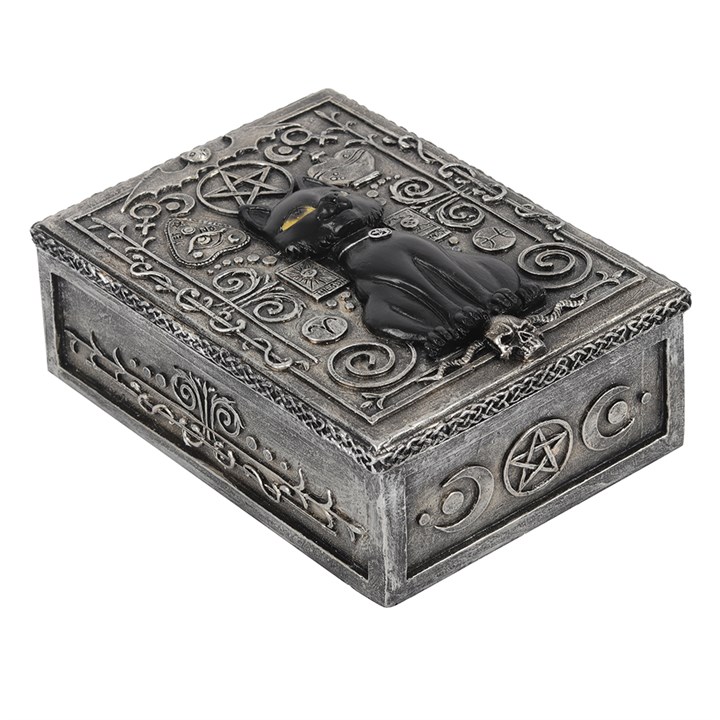Gothic Black Cat Resin Storage Box Gothic Black Cat Resin Storage Box