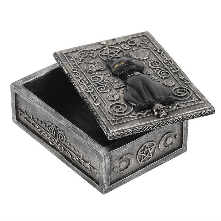 Gothic Black Cat Resin Storage Box Gothic Black Cat Resin Storage Box - Image 2