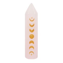Alternative view of 5cm Rose Quartz Moon Phase Crystal Point