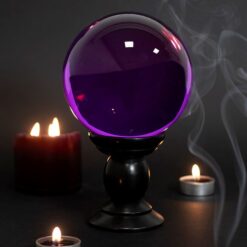 Alternative view of Large Purple Crystal Ball on Stand