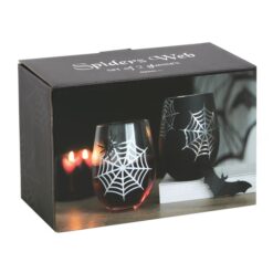 Alternative view of Set of 2 Spider and Web Stemless Wine Glasses