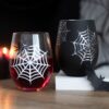 Set of 2 Spider and Web Stemless Wine Glasses Set of 2 Spider and Web Stemless Wine Glasses