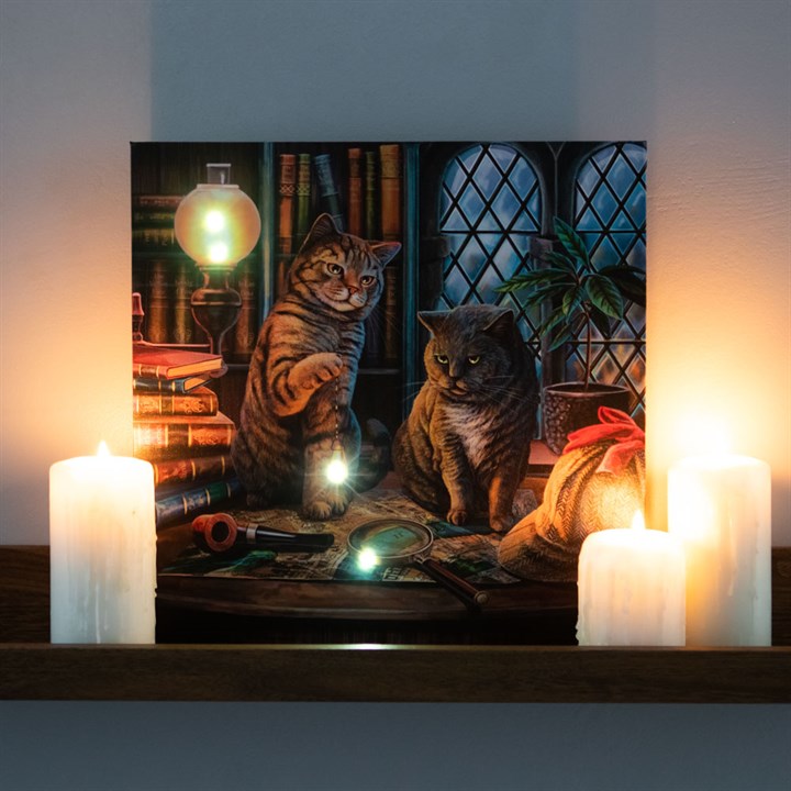 Purrlock Holmes Light Up Canvas Plaque by Lisa Parker Purrlock Holmes Light Up Canvas Plaque by Lisa Parker - Image 5