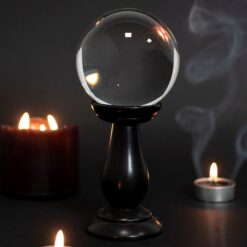 Alternative view of Small Clear Crystal Ball on Stand