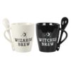 Witch and Wizard Couples Mug and Spoon Set Witch and Wizard Couples Mug and Spoon Set