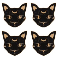 Alternative view of Mystic Mog Cat Face Coaster Set
