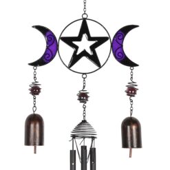 Alternative view of Triple Moon Windchime with Bells