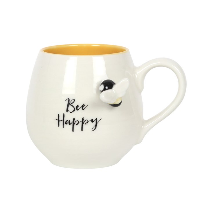 3D Bee Happy Rounded Mug 3D Bee Happy Rounded Mug