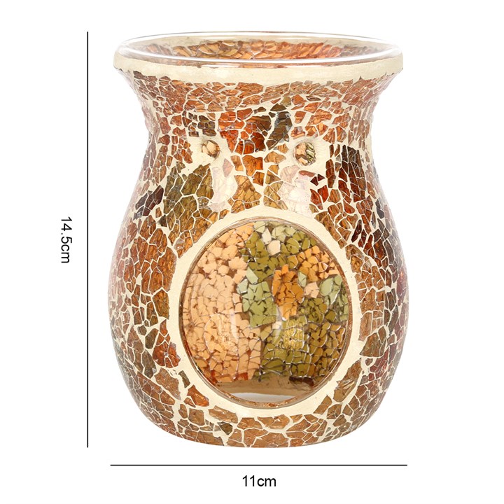 Large Brown Crackle Oil Burner Large Brown Crackle Oil Burner - Image 3