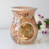Large Brown Crackle Oil Burner Large Brown Crackle Oil Burner