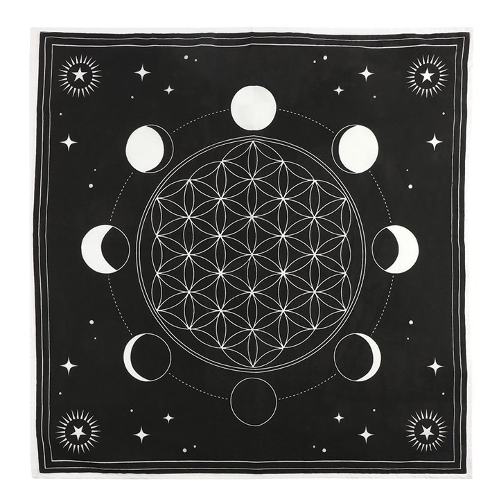 Moon Phase Crystal Grid Altar Cloth Moon Phase Crystal Grid Altar Cloth