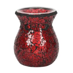 Alternative view of Small Red Crackle Glass Oil Burner