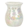 Large White Iridescent Crackle Oil Burner Large White Iridescent Crackle Oil Burner