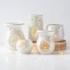 Large White Iridescent Crackle Oil Burner Large White Iridescent Crackle Oil Burner