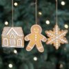 Set of 3 Hanging Gingerbread Decorations Set of 3 Hanging Gingerbread Decorations