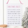 30cm Christmas Rules Metal Hanging Sign