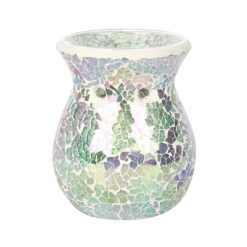 Alternative view of Small Light Blue Iridescent Crackle Oil Burner