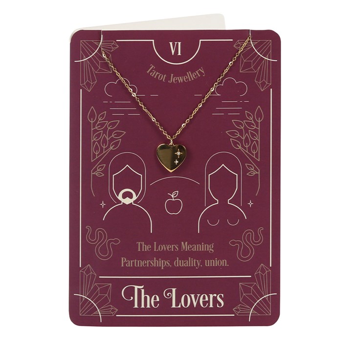 The Lovers Tarot Necklace on Greeting Card The Lovers Tarot Necklace on Greeting Card
