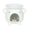 White Triple Moon Cauldron Oil Burner