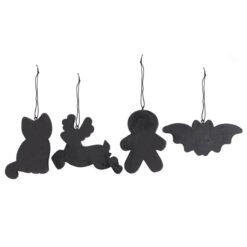 Alternative view of Set of 4 Black Creepy Skeleton Cookie Ornaments