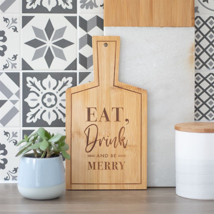 Eat, Drink and Be Merry Bamboo Serving Board Eat, Drink and Be Merry Bamboo Serving Board - Image 4