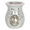 Large Silver Crackle Oil Burner Large Silver Crackle Oil Burner