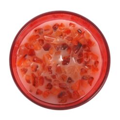 Alternative view of Root Chakra Strawberry Crystal Chip Candle