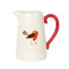17cm Winter Robin Ceramic Flower Jug 17cm Winter Robin Ceramic Flower Jug