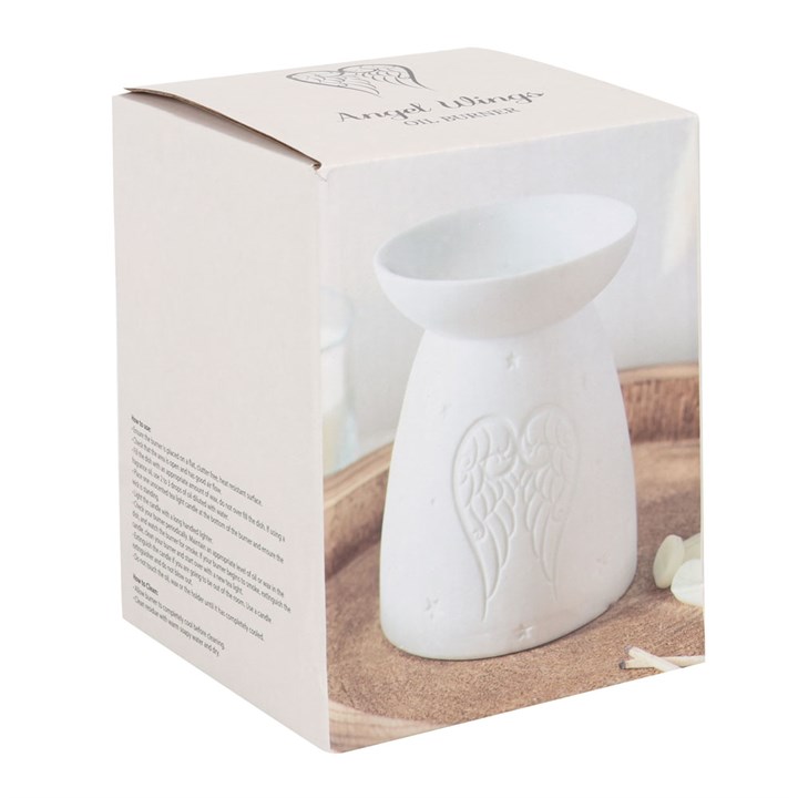 White Ceramic Angel Wings Oil Burner White Ceramic Angel Wings Oil Burner - Image 5