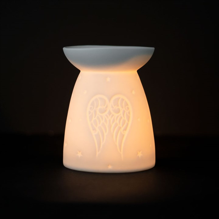 White Ceramic Angel Wings Oil Burner White Ceramic Angel Wings Oil Burner - Image 6