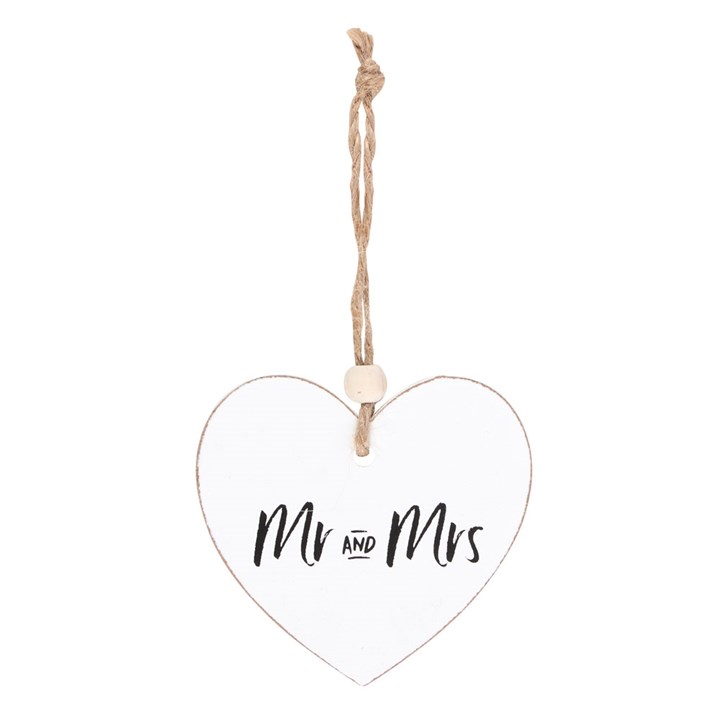 Mr and Mrs Hanging Heart Sentiment Sign Mr and Mrs Hanging Heart Sentiment Sign
