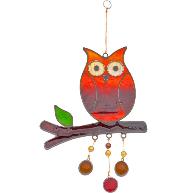 Owl On A Branch Suncatcher Owl On A Branch Suncatcher