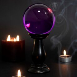 Alternative view of Small Purple Crystal Ball on Stand