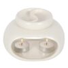 Off White Double Oil Burner Off White Double Oil Burner