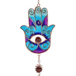 Alternative view of Blue Hand of Hamsa Windchime