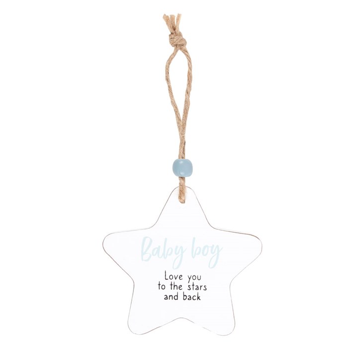 Baby Boy Hanging Star Sentiment Sign Baby Boy Hanging Star Sentiment Sign