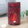 Red Pillar Crackle Glass Oil Burner Red Pillar Crackle Glass Oil Burner