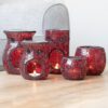 Red Pillar Crackle Glass Oil Burner Red Pillar Crackle Glass Oil Burner