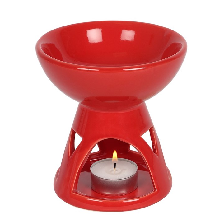 Red Deep Bowl Oil Burner Red Deep Bowl Oil Burner