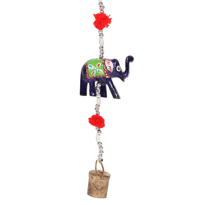 Wooden Hanging Elephant Decoration with Bell Wooden Hanging Elephant Decoration with Bell - Image 3