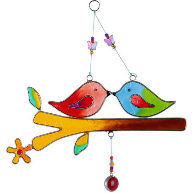 Love Birds On A Branch Suncatcher Love Birds On A Branch Suncatcher