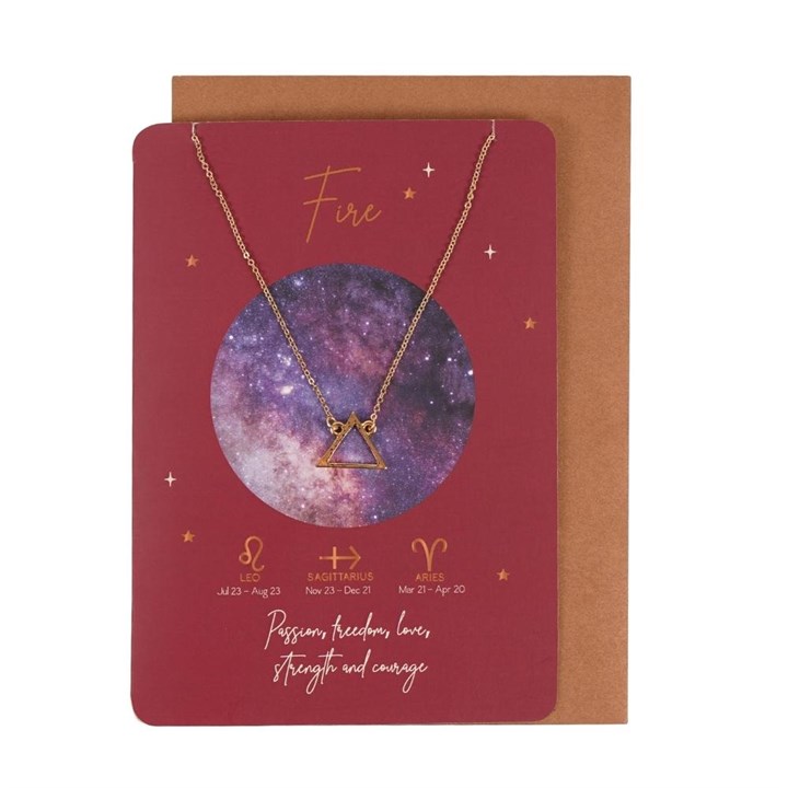 Fire Element Zodiac Necklace Card Fire Element Zodiac Necklace Card