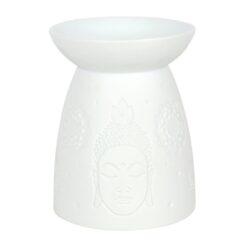 Alternative view of White Ceramic Buddha Face Oil Burner