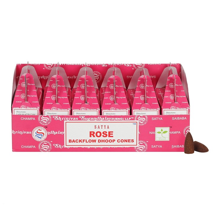 Set of 6 Packets of Satya Rose Backflow Dhoop Cones Set of 6 Packets of Satya Rose Backflow Dhoop Cones