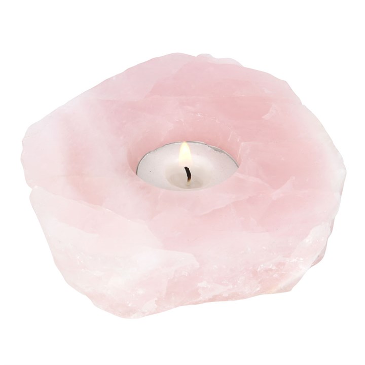 Rose Quartz Crystal Tealight Holder Rose Quartz Crystal Tealight Holder