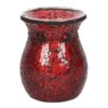 Large Red Crackle Glass Oil Burner Large Red Crackle Glass Oil Burner
