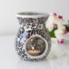 Small Gunmetal Grey Crackle Oil Burner Small Gunmetal Grey Crackle Oil Burner