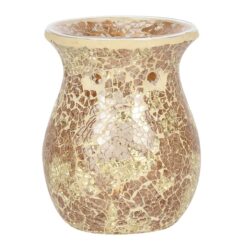 Alternative view of Large Gold Crackle Glass Oil Burner