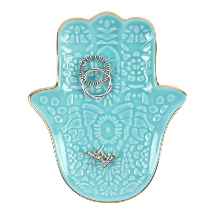 Turquoise Hamsa Hand Jewellery Dish Turquoise Hamsa Hand Jewellery Dish